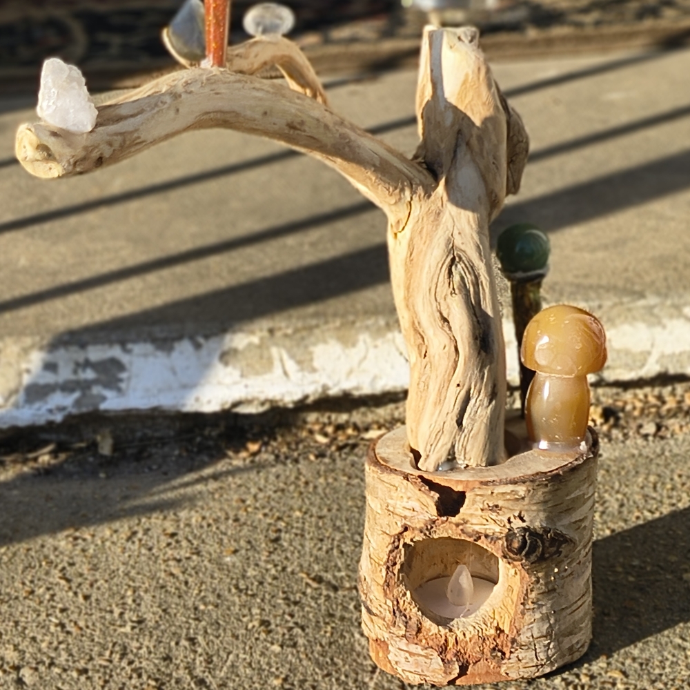 Rustic Driftwood Candle Holder